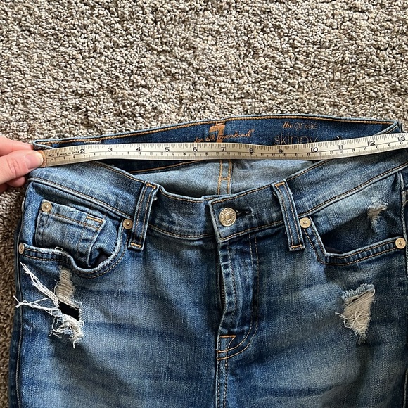 7 for all Mankind distressed ankle skinny jeans - size 26 - Picture 6 of 7